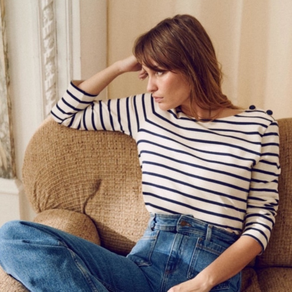 EUC Colette Mariniere Ecru/Navy Small